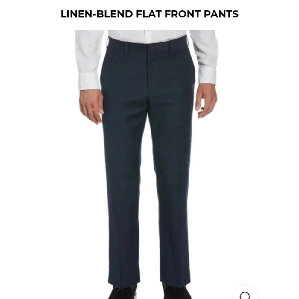 NWT CUBAVERA LINEN-BLEND FLAT FRONT PANTS